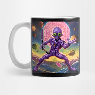 Purple Alien Playing Pickle Ball Mug